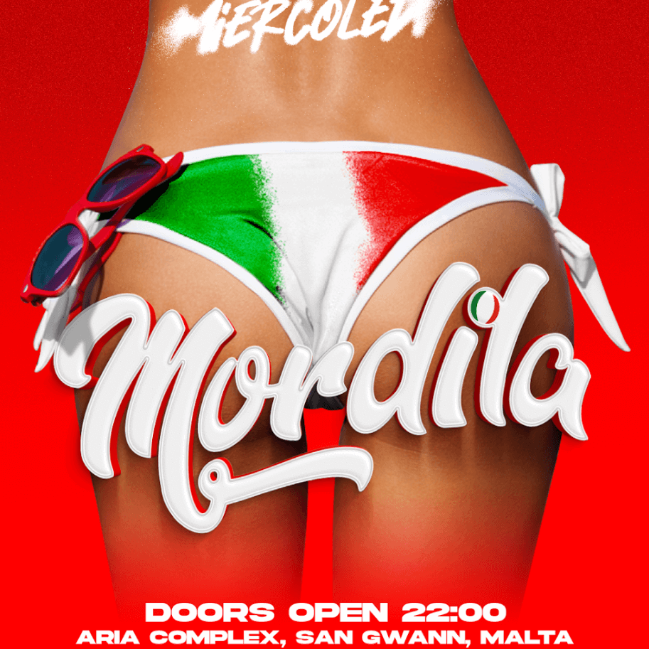 Mordilla italian party malta juicyevent flyer