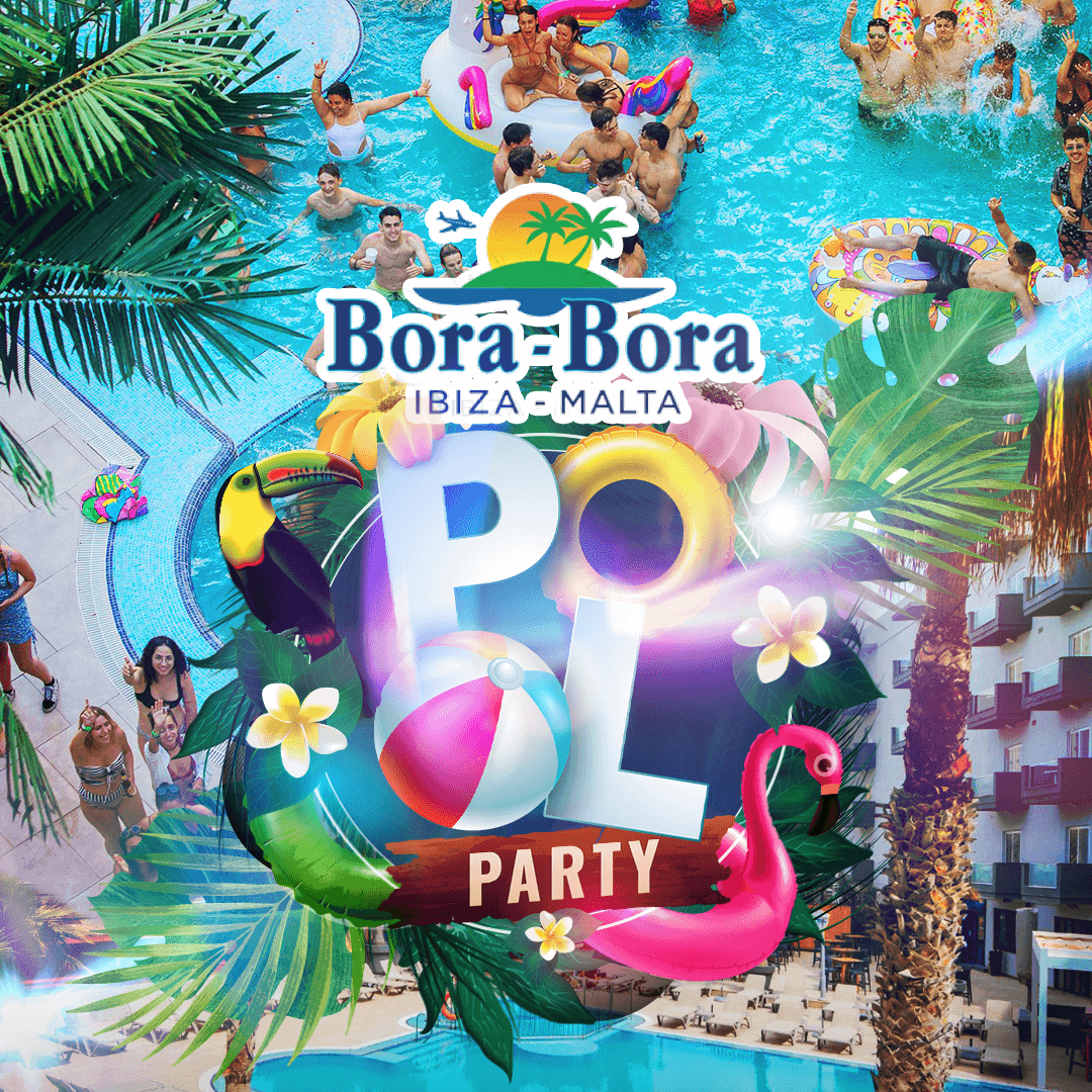 Bora Bora ibia Pool party malte juicyevent flyer