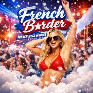 French border mega mousse party malte flyer aria complex juicyevent